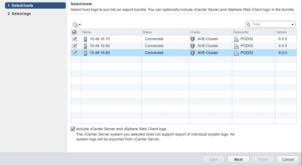 Log di vCenter