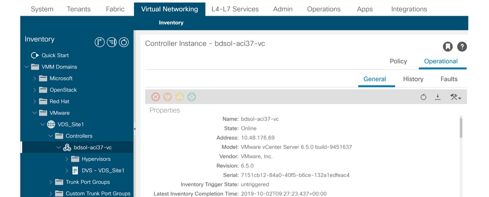 Administrador de máquinas virtuales integrado de ACI