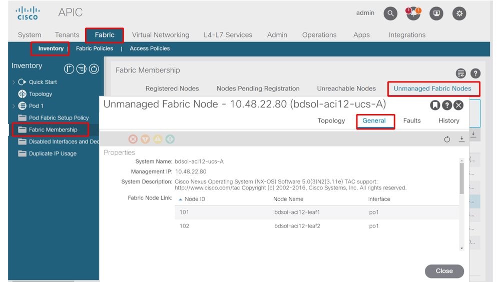 Informationen zu nicht verwalteten Fabric-Knoten