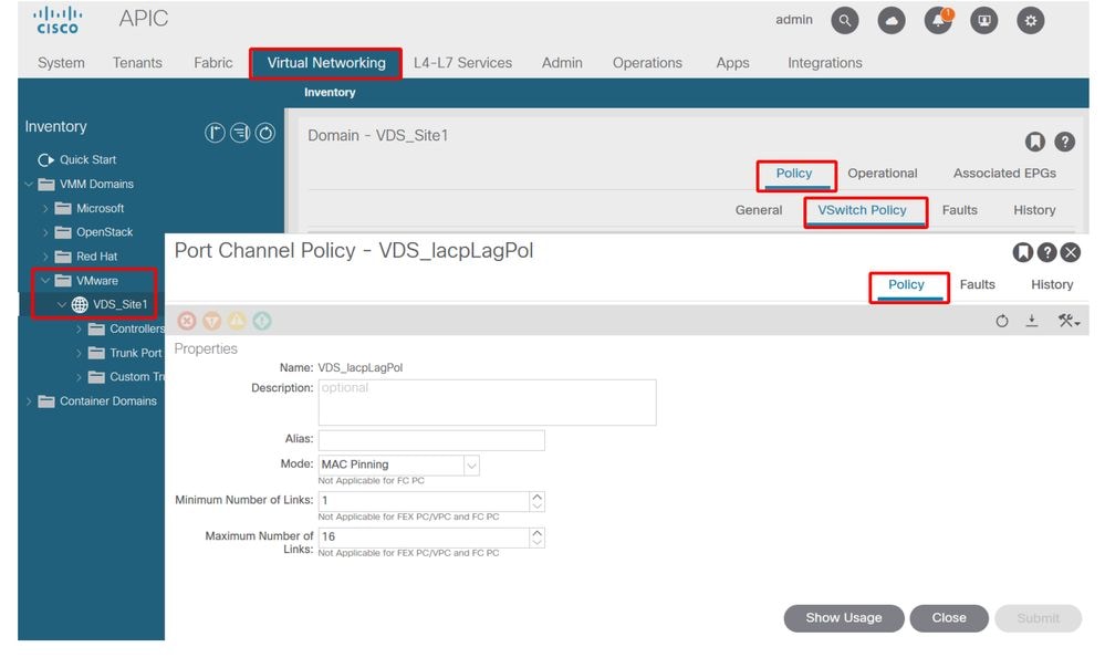 VMM Domain VSwitch-beleid