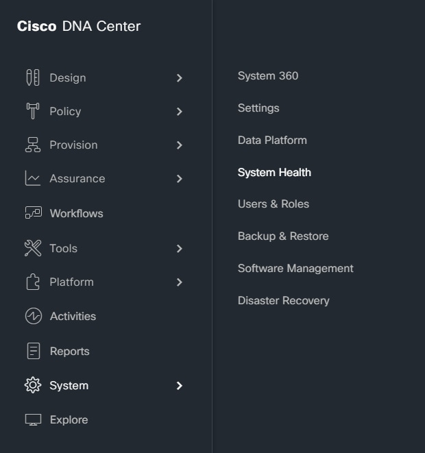 Choose System Health