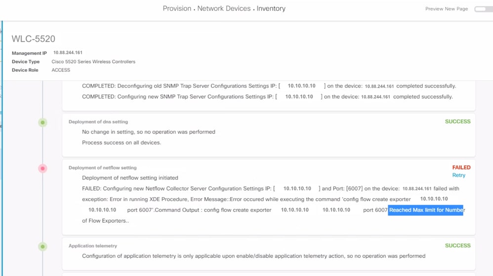 Fehlerdetails für Telemetrietask