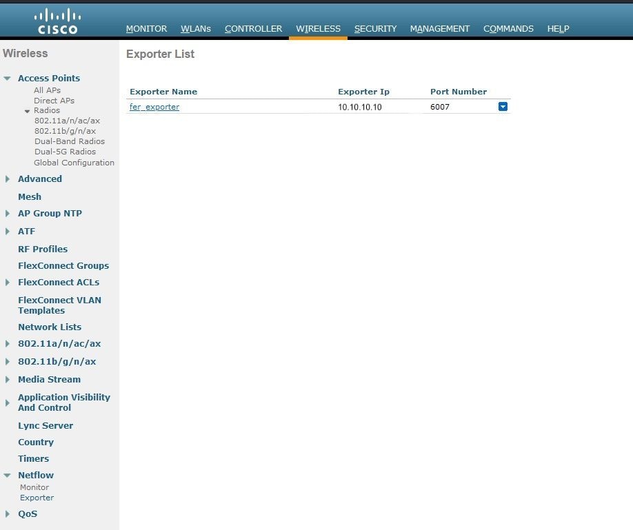 Configuración de NetFlow GUI WLC