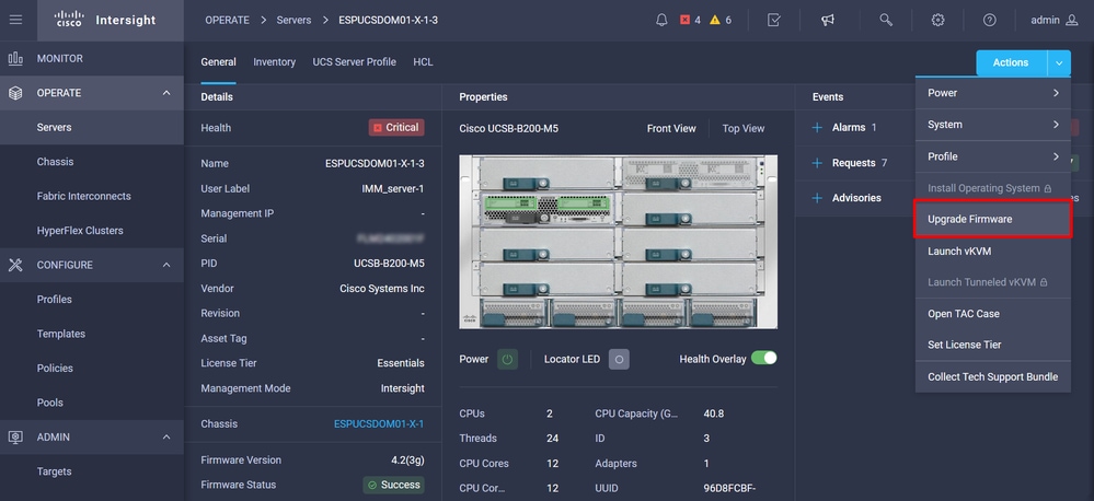 Upgrade Server Firmware.