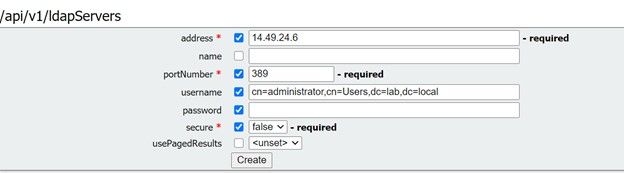 Integración de LDAP de CMS: Página Crear Nuevo Servidor LDAP con Datos