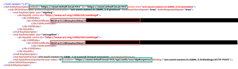 Webbridge-Metadatenzertifikat