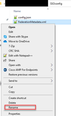 Renomear arquivo de metadados de federação
