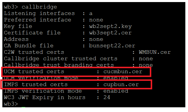 Comprobación del certificado de confianza de Callbridge