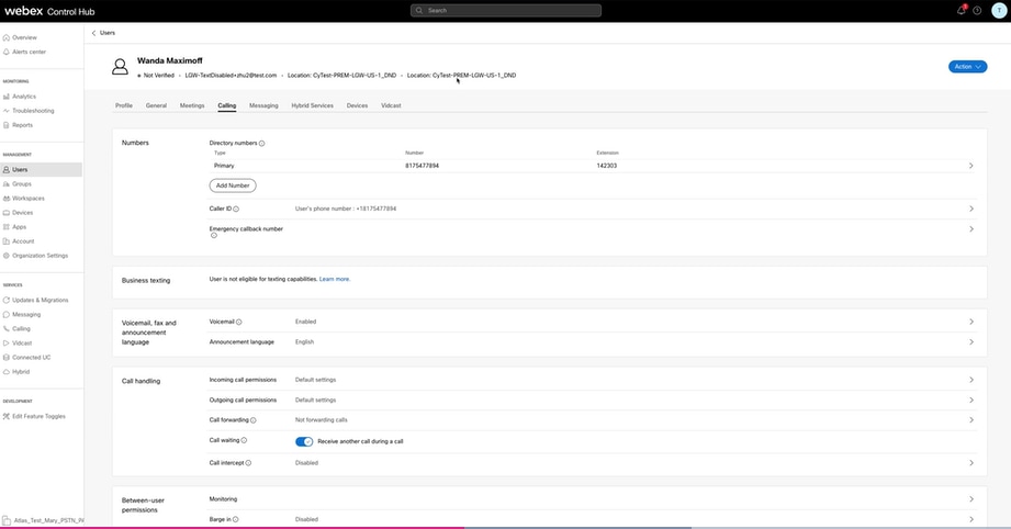 Utente assegnato alla posizione che non utilizza il provider PSTN Cisco