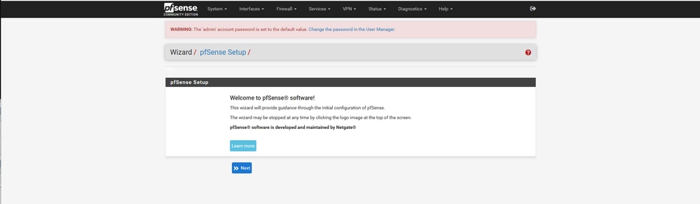 pfSense Setup Wizard - 1