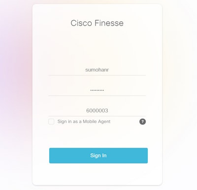 تسجيل الدخول إلى Cisco Finesse