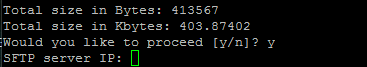 Prompt to Identify the SFTP Server