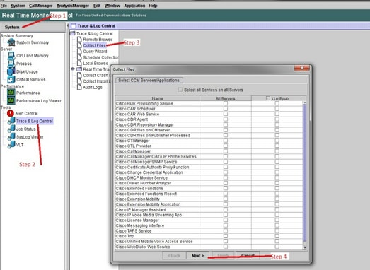 Uso de RTMT para Transferir un Archivo de Captura a un PC Local