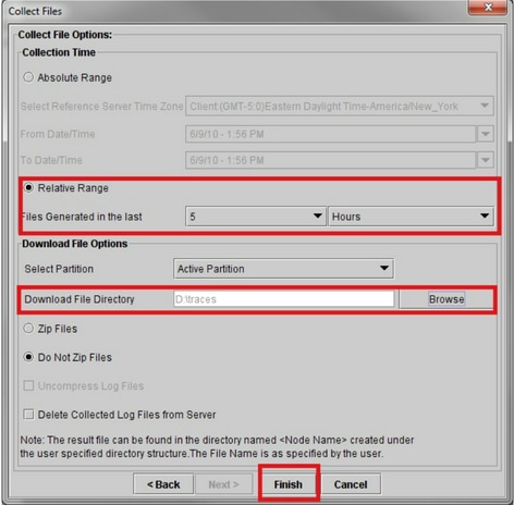 Choose a Time Range when the Capture was Performed, and a Download Directory on the Local PC