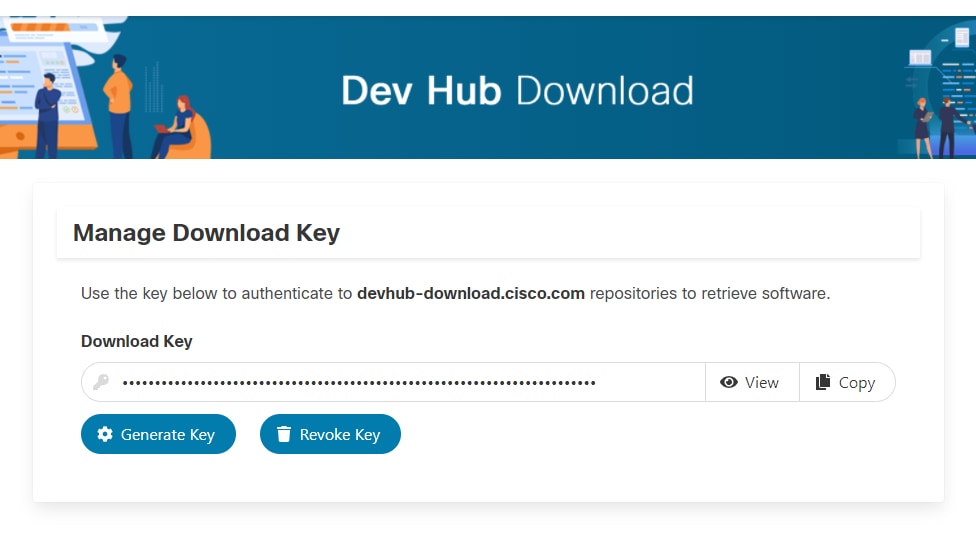 Clave de descarga del hub de desarrollo