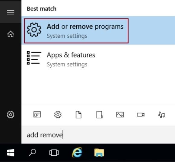 Add or remove programs