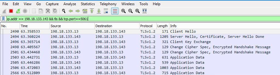 Packet Capture Filtering CVP Secure SIP Signals Between CVP and VVB