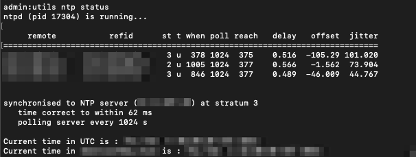 NTP-Synchronisierungsstatus