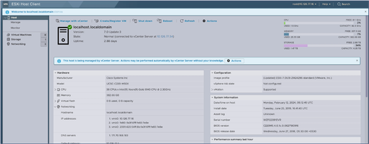 Page d'accueil ESXi