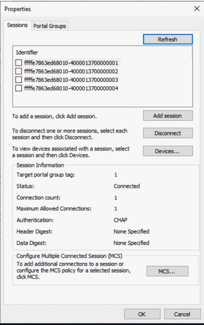 Boot from iscsi Target with MPIO - Configure properties for second initiator IP