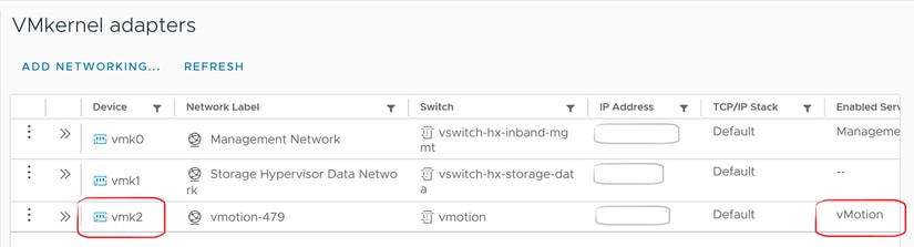 Scheda VMkernel