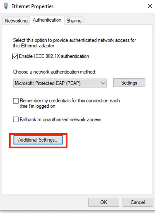 Haga clic en Configuración adicional