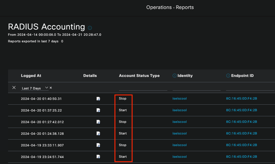 RADIUS-Accounting-Bericht