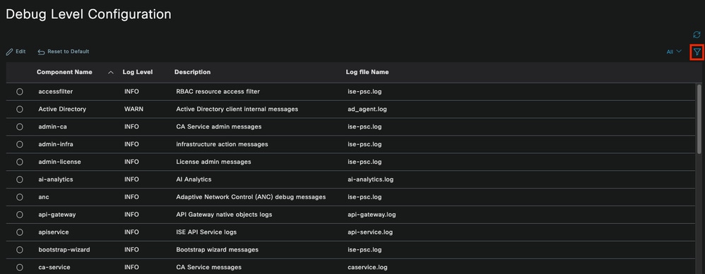 Configuration du journal de débogage