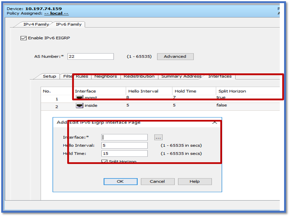 علامة تبويب عنوان تلخيص EIGRP IPv6