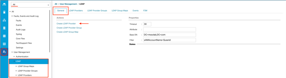 LDAP UCS set up GUI