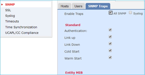 FTD SNMP - 設定 LINA SNMPv3 -「SNMP 設陷」標籤