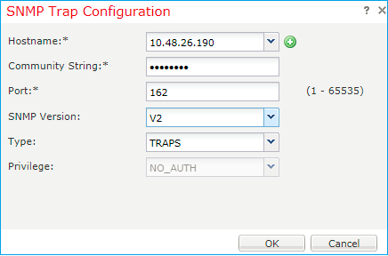 FTD SNMP - dialoogvenster Configuratie SNMP-trap