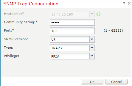 FTD SNMP -「SNMP 設陷組態」對話方塊