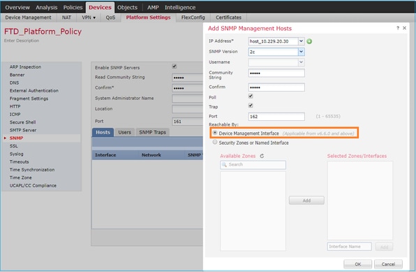 FTD SNMP - SNMP-beheerhosts toevoegen