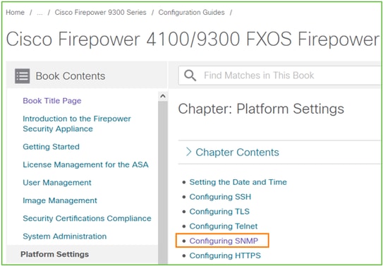 SNMP do FTD – Localizar documentos do SNMP – Guia de configuração do SNMP do FXOS