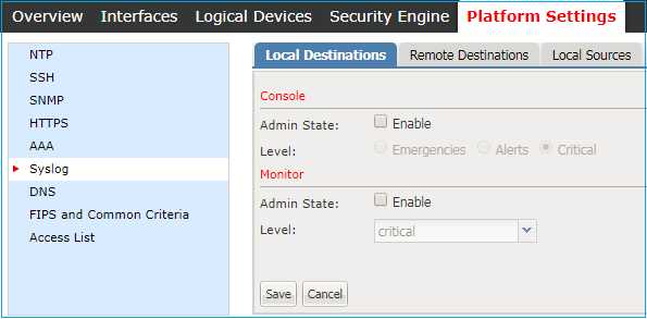 Platform Settings