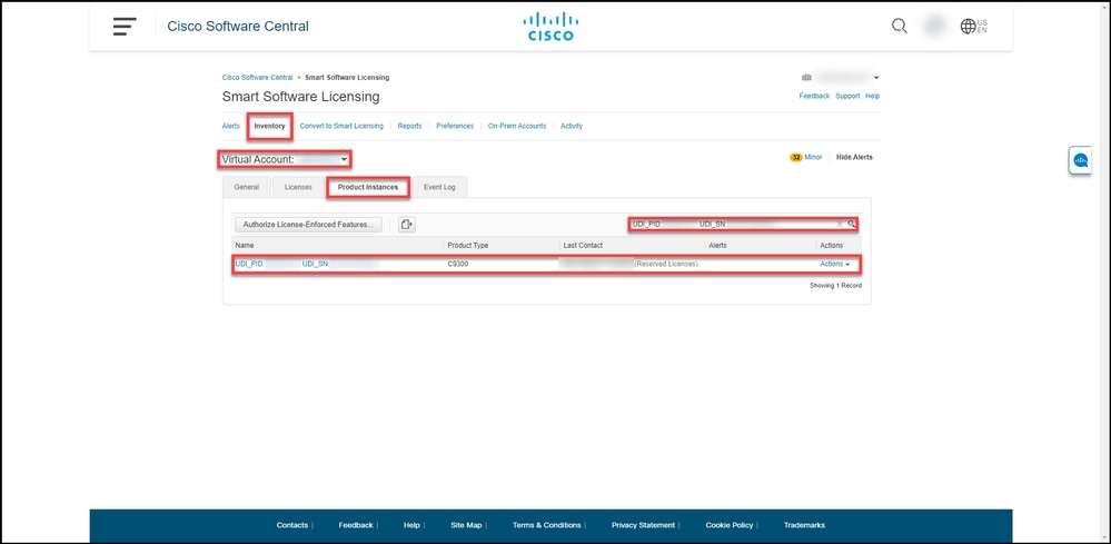 Reserving licenses - Verify license reservation in Product Instances