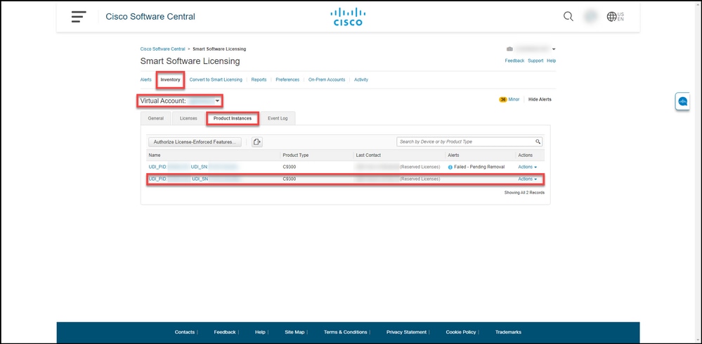 Rehosting licenses from failed product - Verify successful rehost in Product Instances