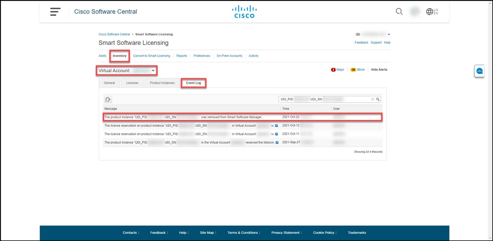 Removing product instance - Verify product instance removal in Event Log