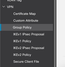 Navigate to VPN, Group Policy