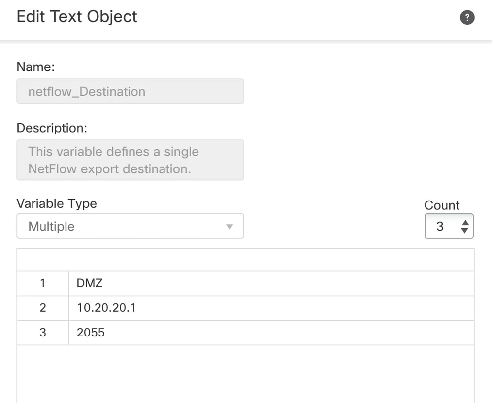 接口为DMZ，NetFlow收集器IP地址为10.20.20.1，UDP端口为2055