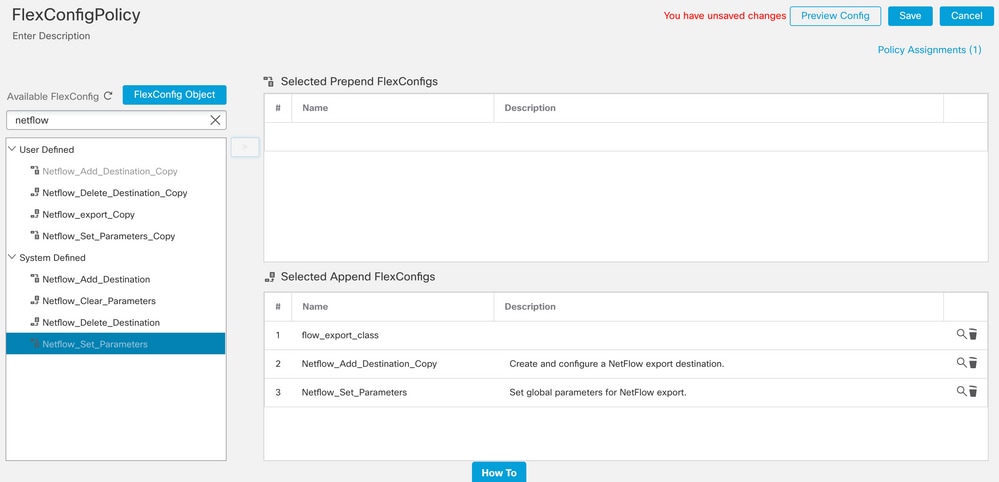 Assign the FlexConfig Policy to the FTD