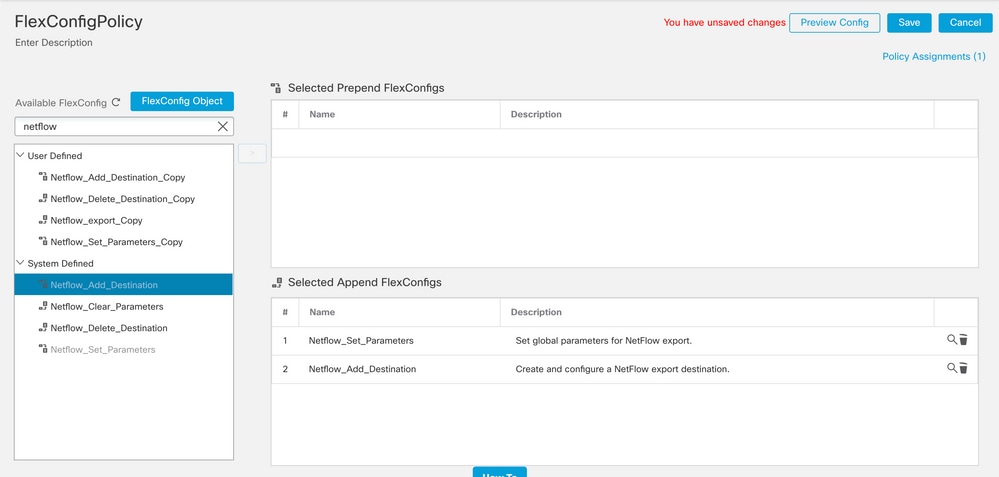 Usar os Objetos NetFlow Predefinidos