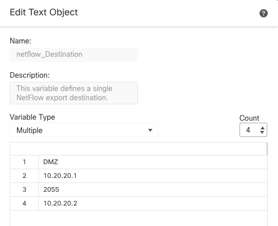Multiple Netflow Text Object