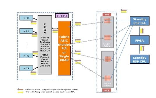 Diagnostic packet path sourced from the standby route processor