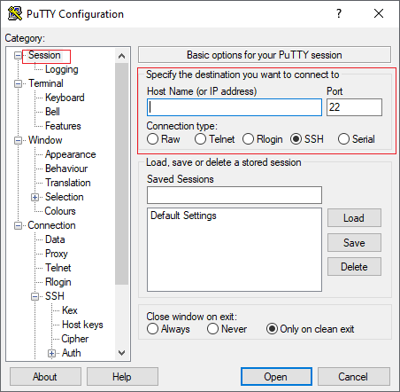 Connexion à la VM distante