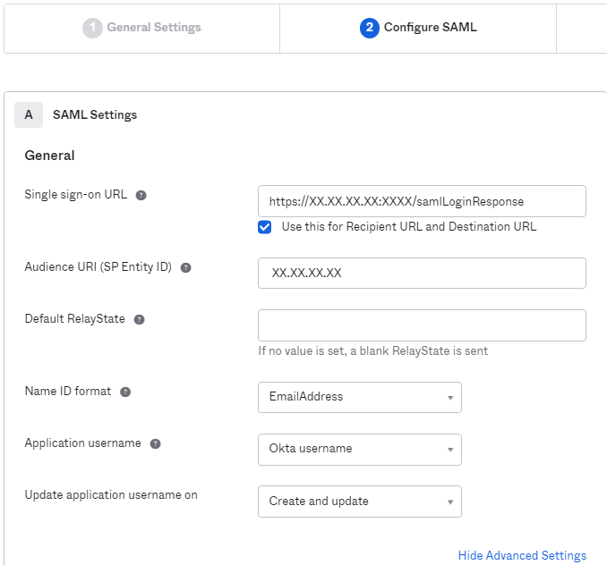 Configure SAML 1