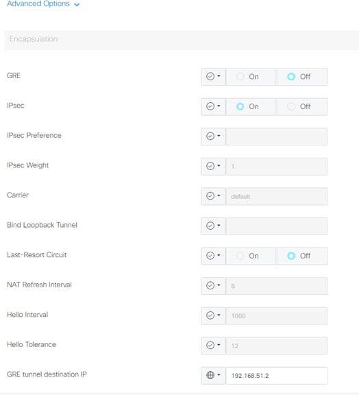 Configuración del túnel