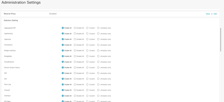 vManage Administration Settings