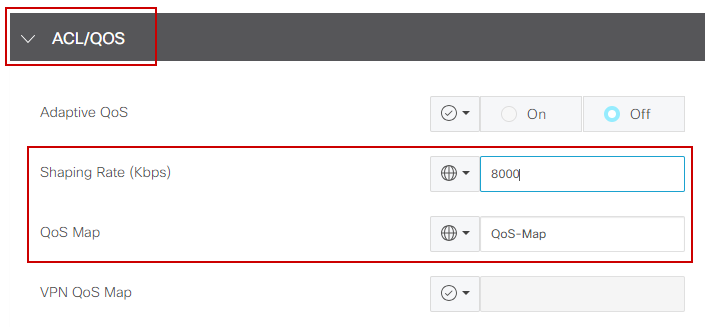 Stratégie et mise en forme QoS sur interface